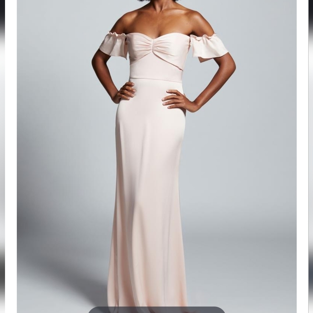 Off-Shoulder Light Pink Gown